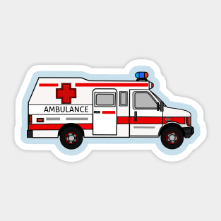 Ambulance cartoon illustration Sticker